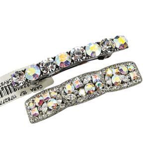 Cara NYC Clear & AB Rhinestone Bridal Barrettes Hair Clips Wedding Accessories